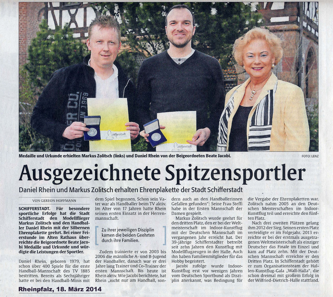 Sportplakette für Markus Zollitsch